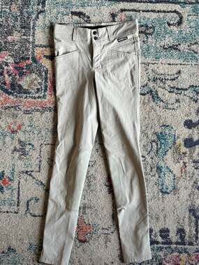 Kerrits Kids Crossover II Knee Patch Riding Breeches Sand Tan Youth XL 14/16